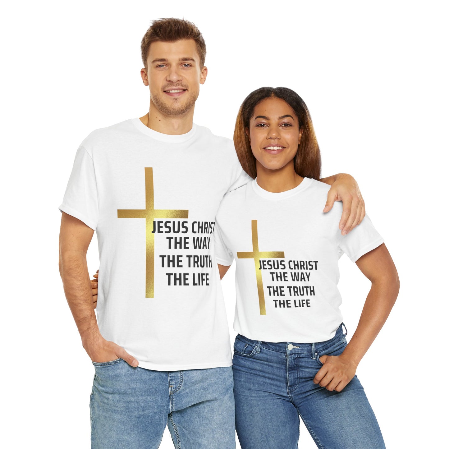 Faith-Inspired Unisex Heavy Cotton Tee - Jesus Christ The Way, The Truth, The Life