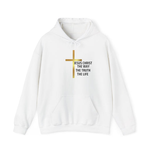 Faith-Inspired Unisex Heavy Blend Hoodie - 'Jesus Christ: The Way, The Truth, The Life'