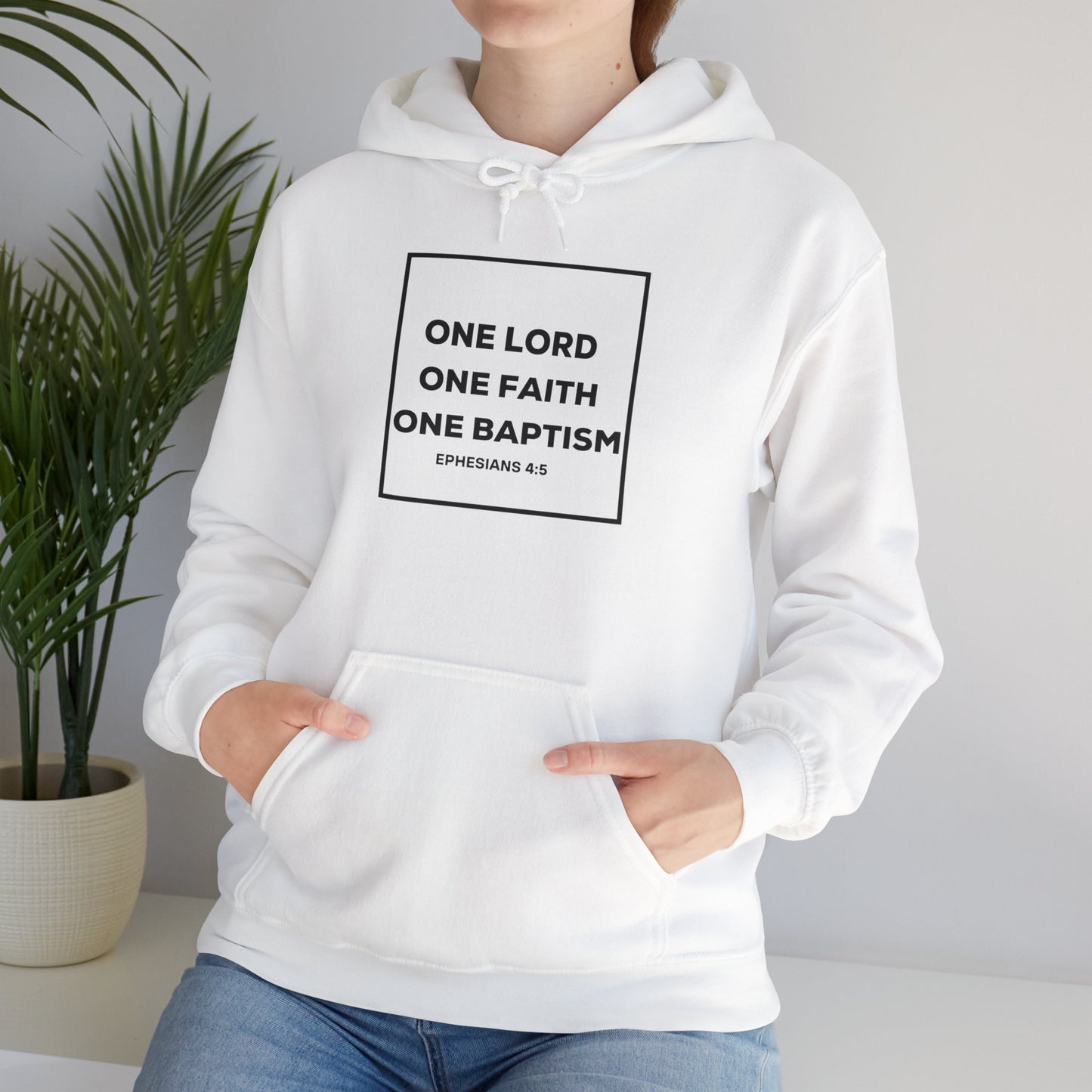 Faith-Inspired Unisex Hoodie - "One Lord, One Faith, One Baptism"