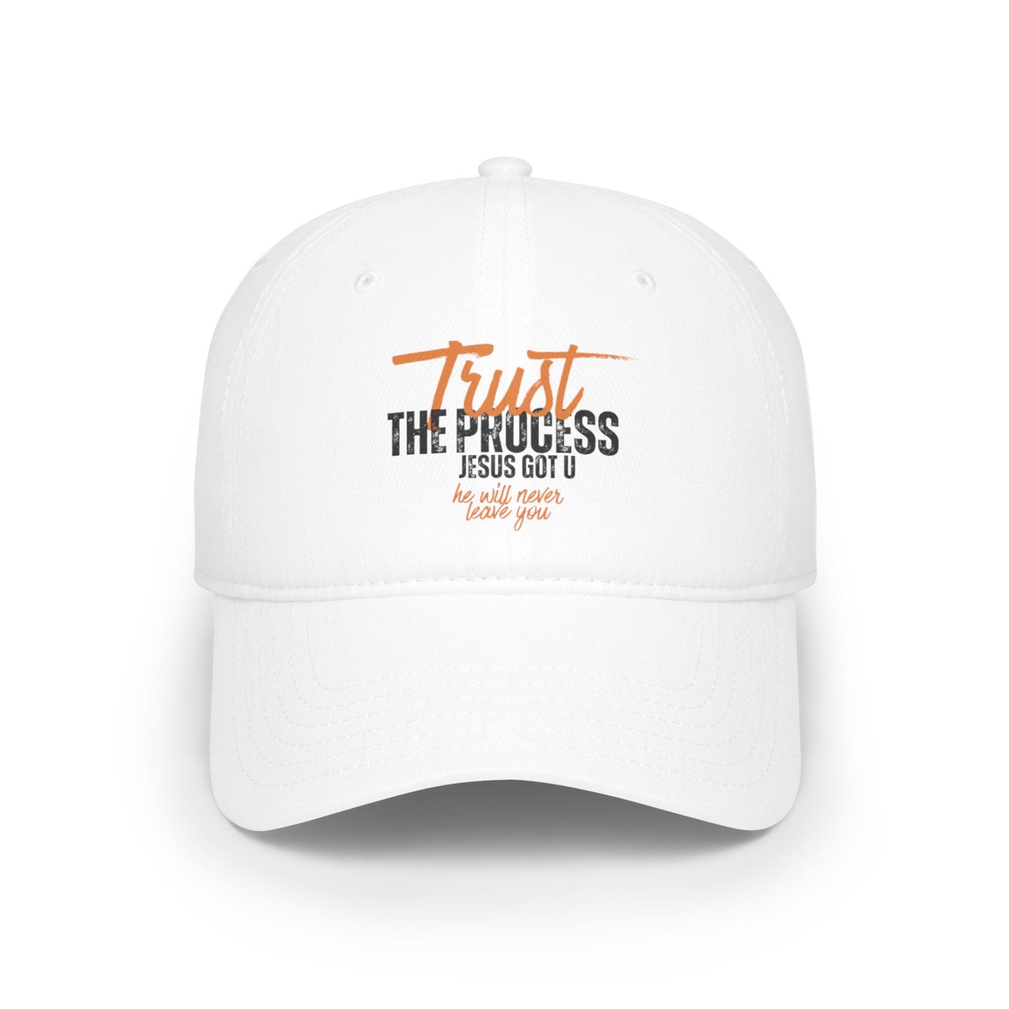 Red Low Profile Baseball Cap - "Trust the Process, Jesus Got You" Inspirational Hat