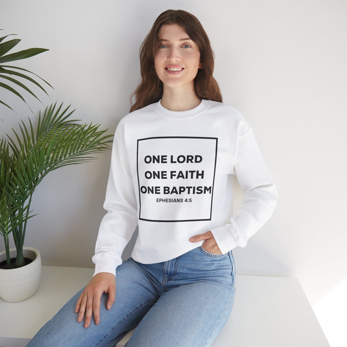 Faith Crewneck Sweatshirt - One Lord, One Faith, One Baptism