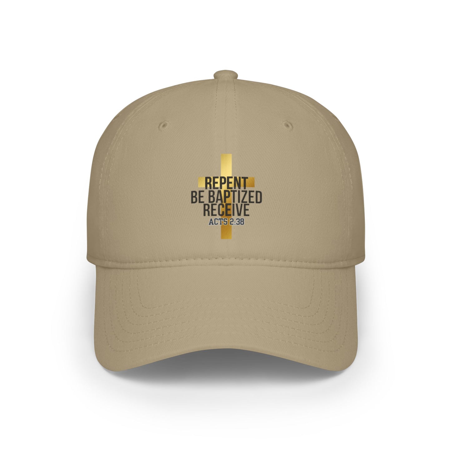 Faith-Based Low Profile Baseball Cap - "Repent Be Baptized Receive" - Acts 2:38