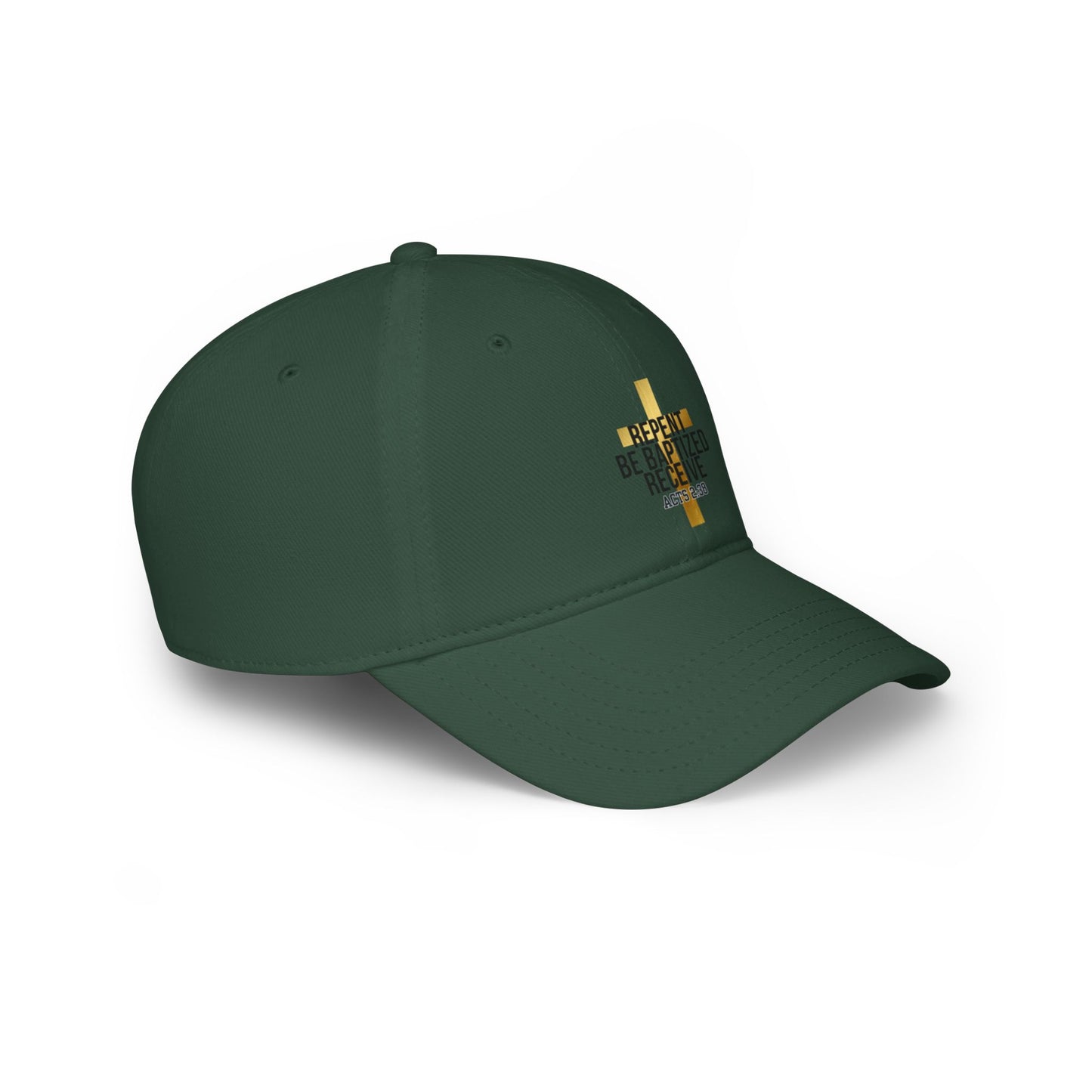 Faith-Based Low Profile Baseball Cap - "Repent Be Baptized Receive" - Acts 2:38