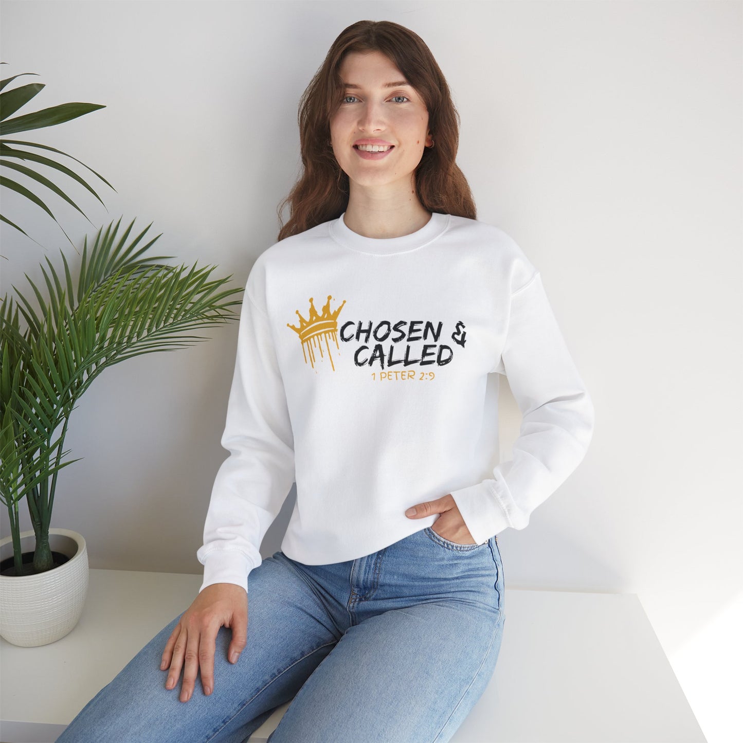 Chosen & Called Unisex Heavy Blend Crewneck Sweatshirt - Inspirational Christian Apparel