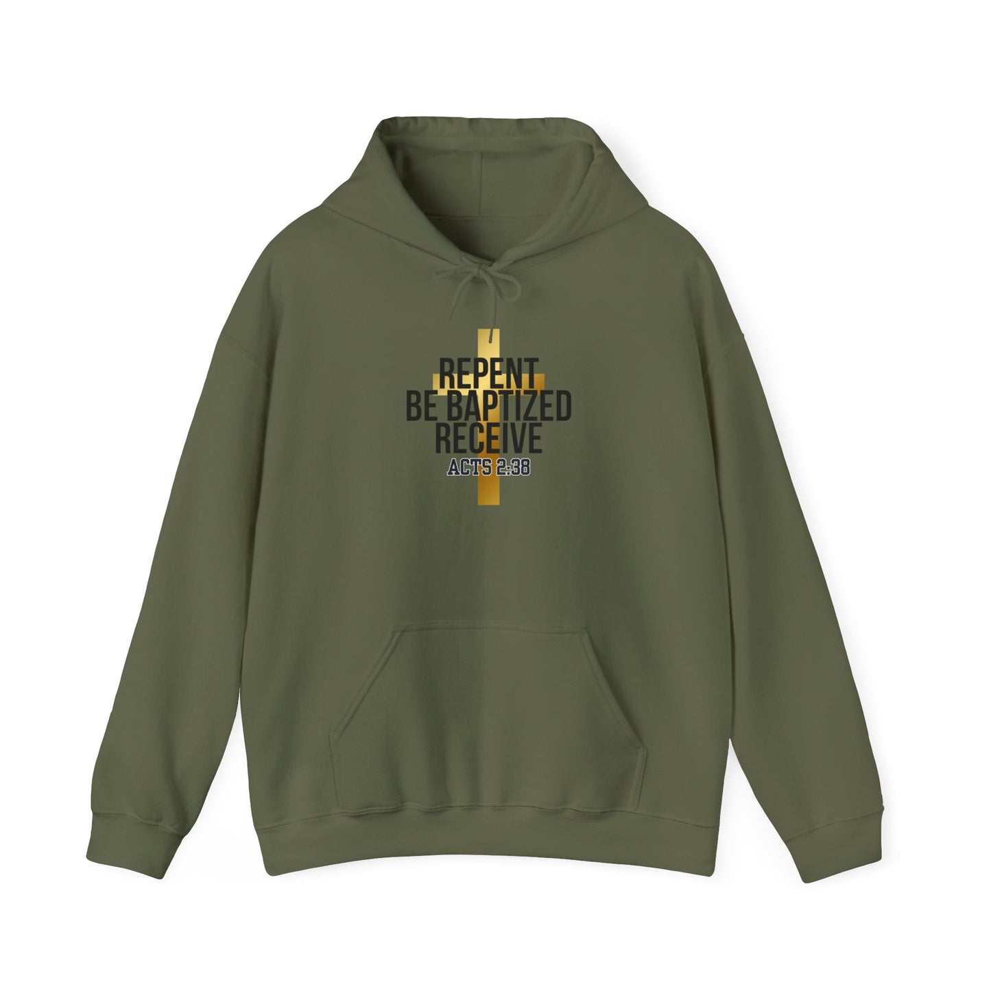 Faith-Inspired Unisex Heavy Blend™ Hooded Sweatshirt - 'Repent, Be Baptized, Receive' (Acts 2:38)