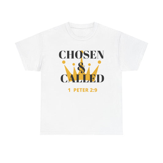 Chosen & Called Unisex Heavy Cotton Tee - Inspirational Christian Shirt