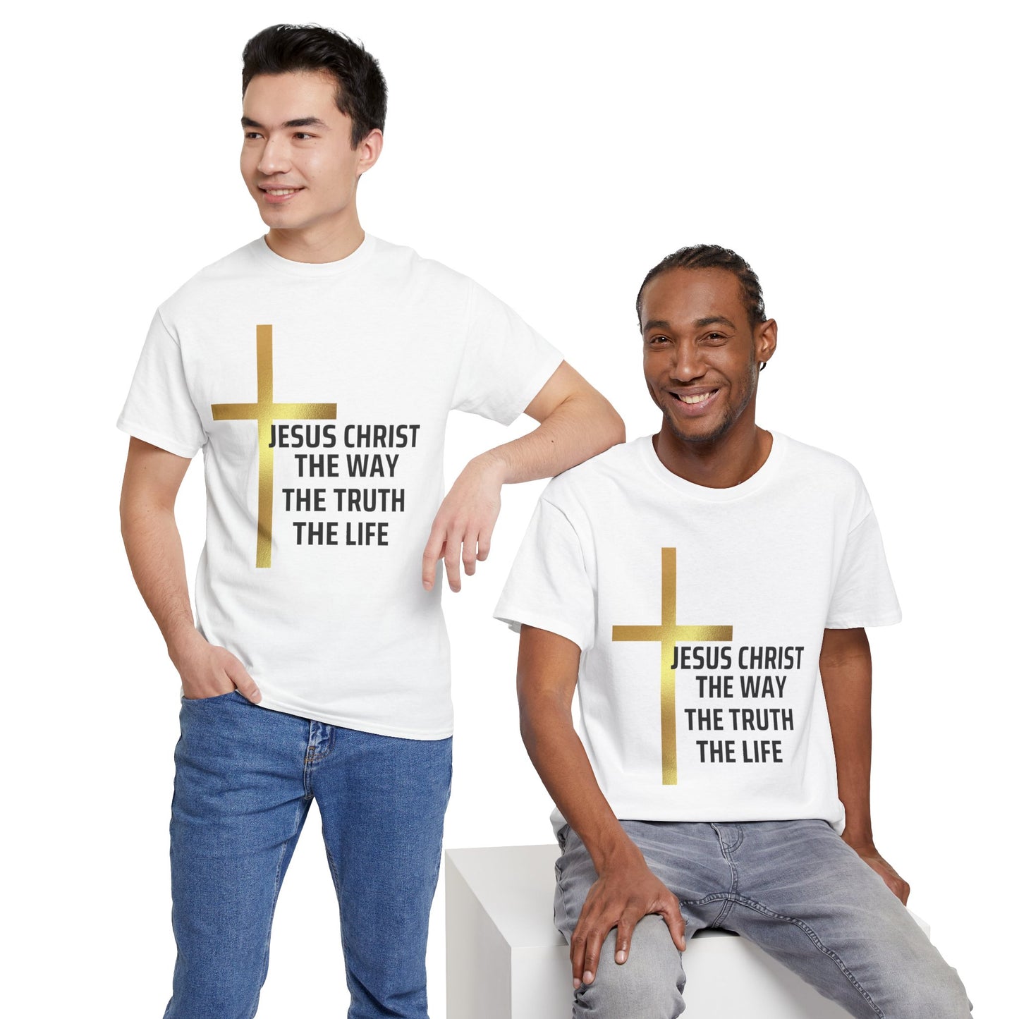 Faith-Inspired Unisex Heavy Cotton Tee - Jesus Christ The Way, The Truth, The Life