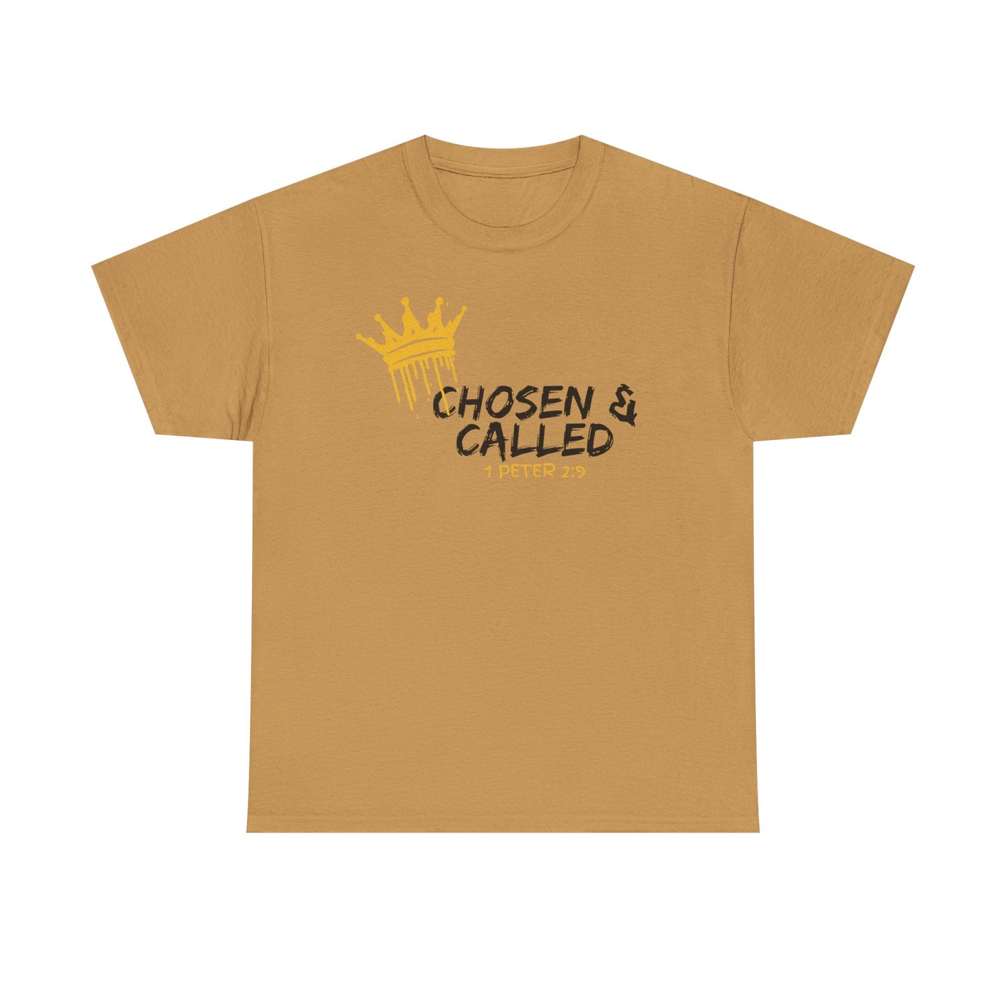 Unisex Heavy Cotton Tee - 'Chosen & Called' Crown Design - Inspirational Christian Apparel