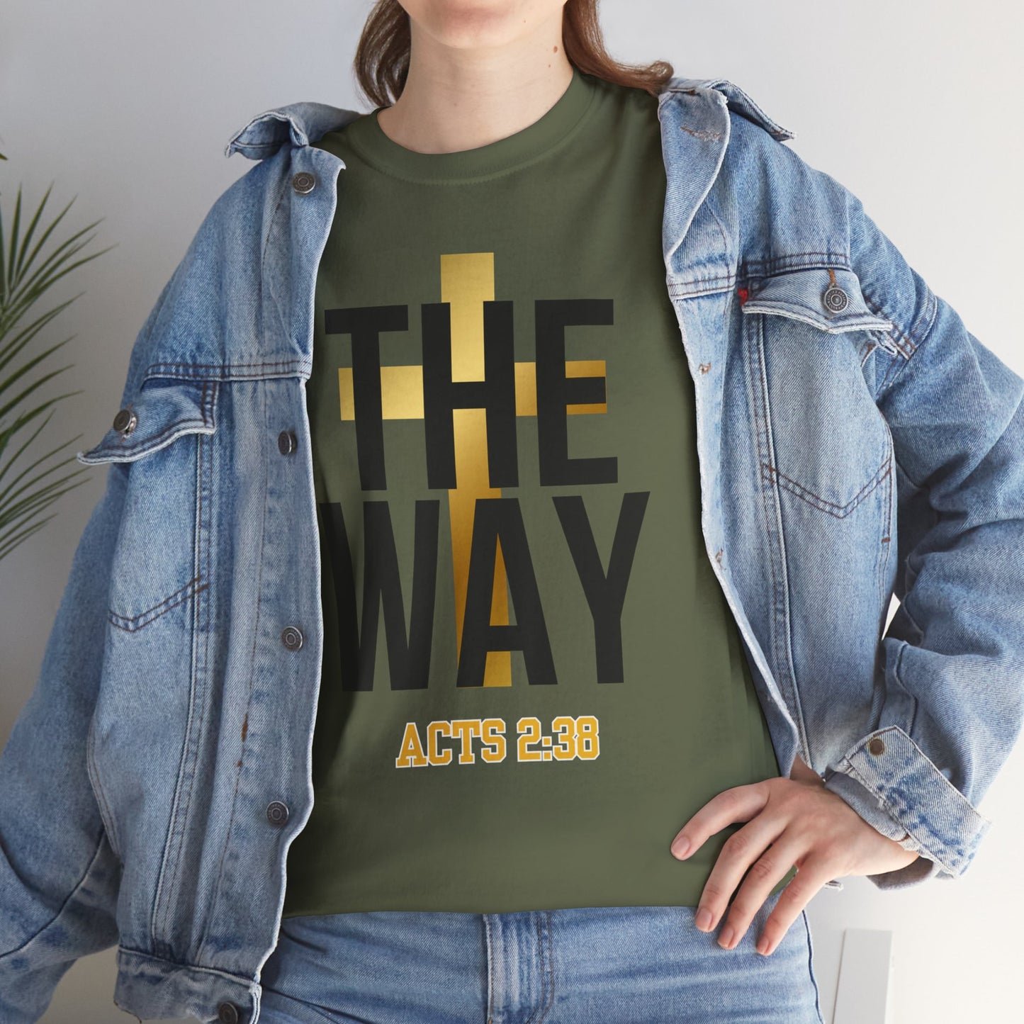 Inspirational Unisex Heavy Cotton Tee - "THE WAY | ACTS 2:38"