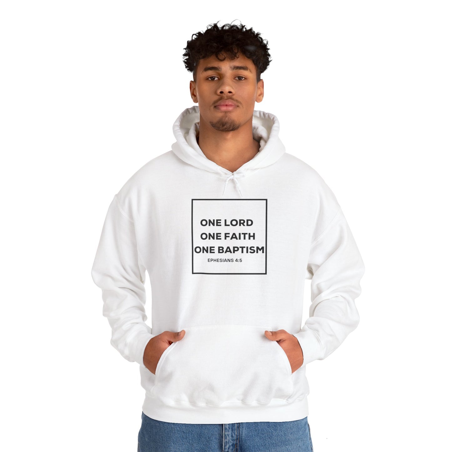 Faith-Inspired Unisex Hoodie - "One Lord, One Faith, One Baptism"