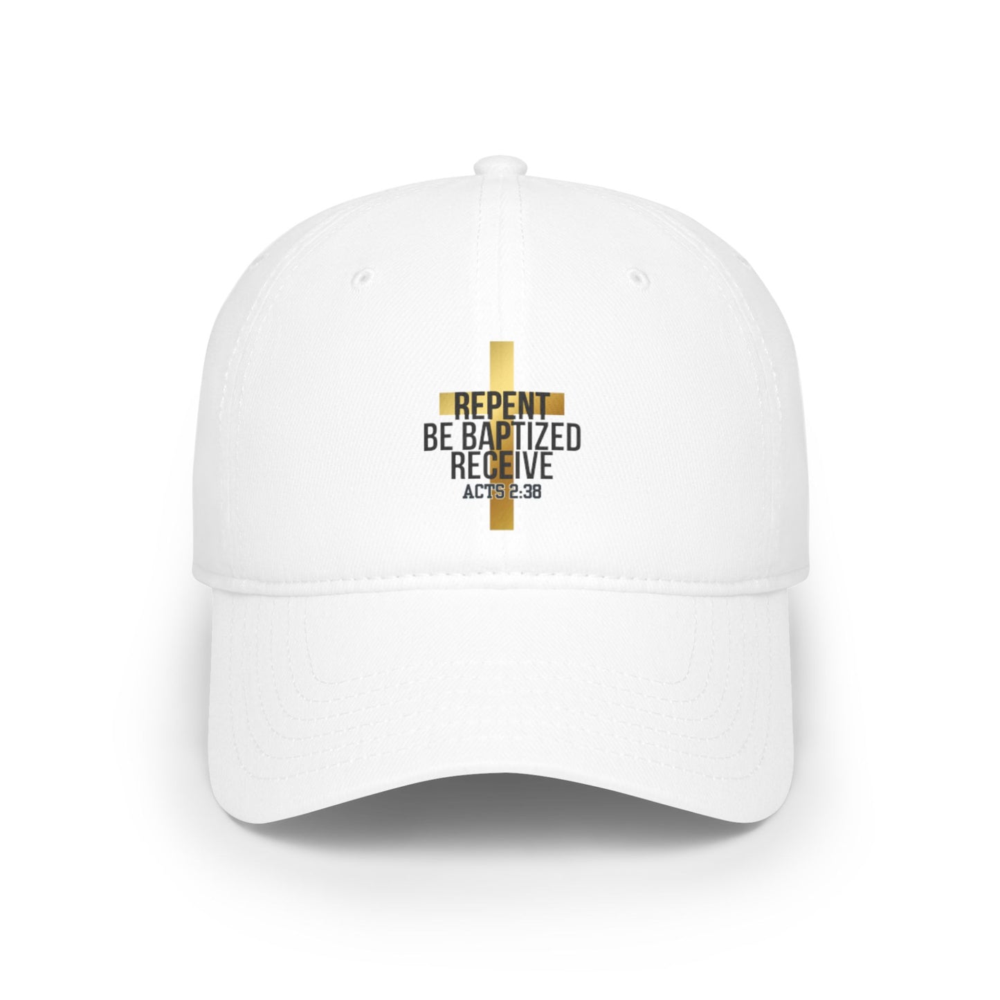 Faith-Based Low Profile Baseball Cap - "Repent Be Baptized Receive" - Acts 2:38