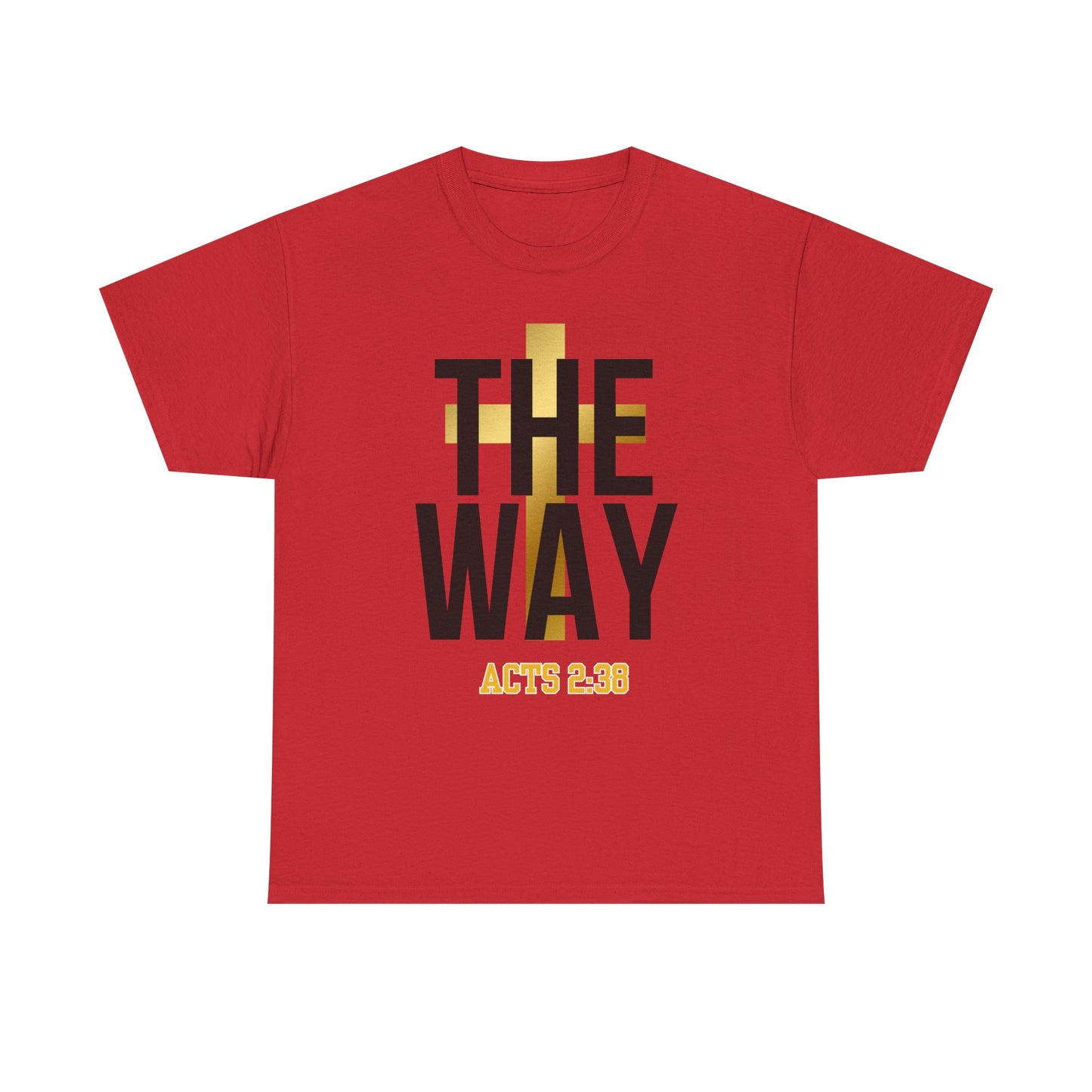 Inspirational Unisex Heavy Cotton Tee - "THE WAY | ACTS 2:38"