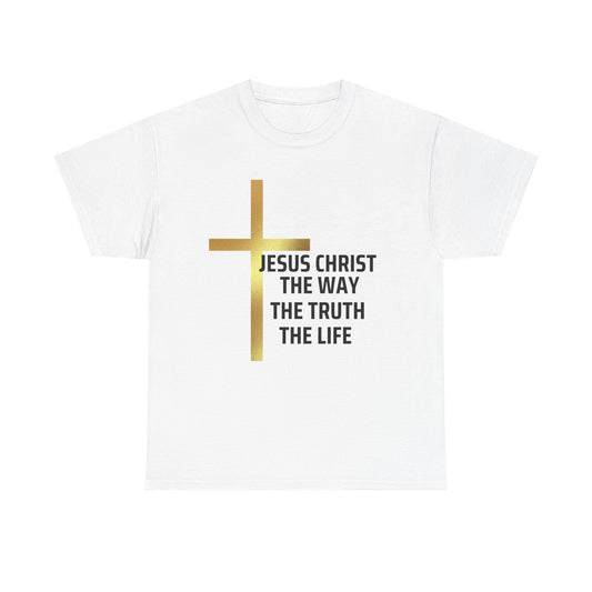 Faith-Inspired Unisex Heavy Cotton Tee - Jesus Christ The Way, The Truth, The Life