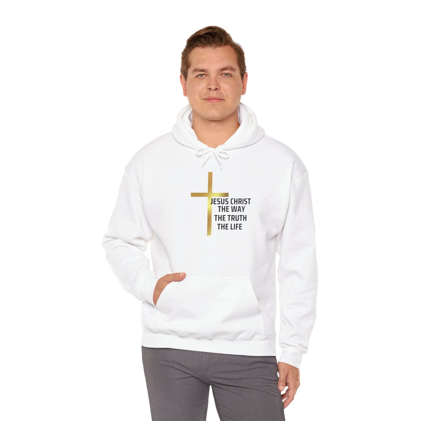 Faith-Inspired Unisex Heavy Blend Hoodie - 'Jesus Christ: The Way, The Truth, The Life'