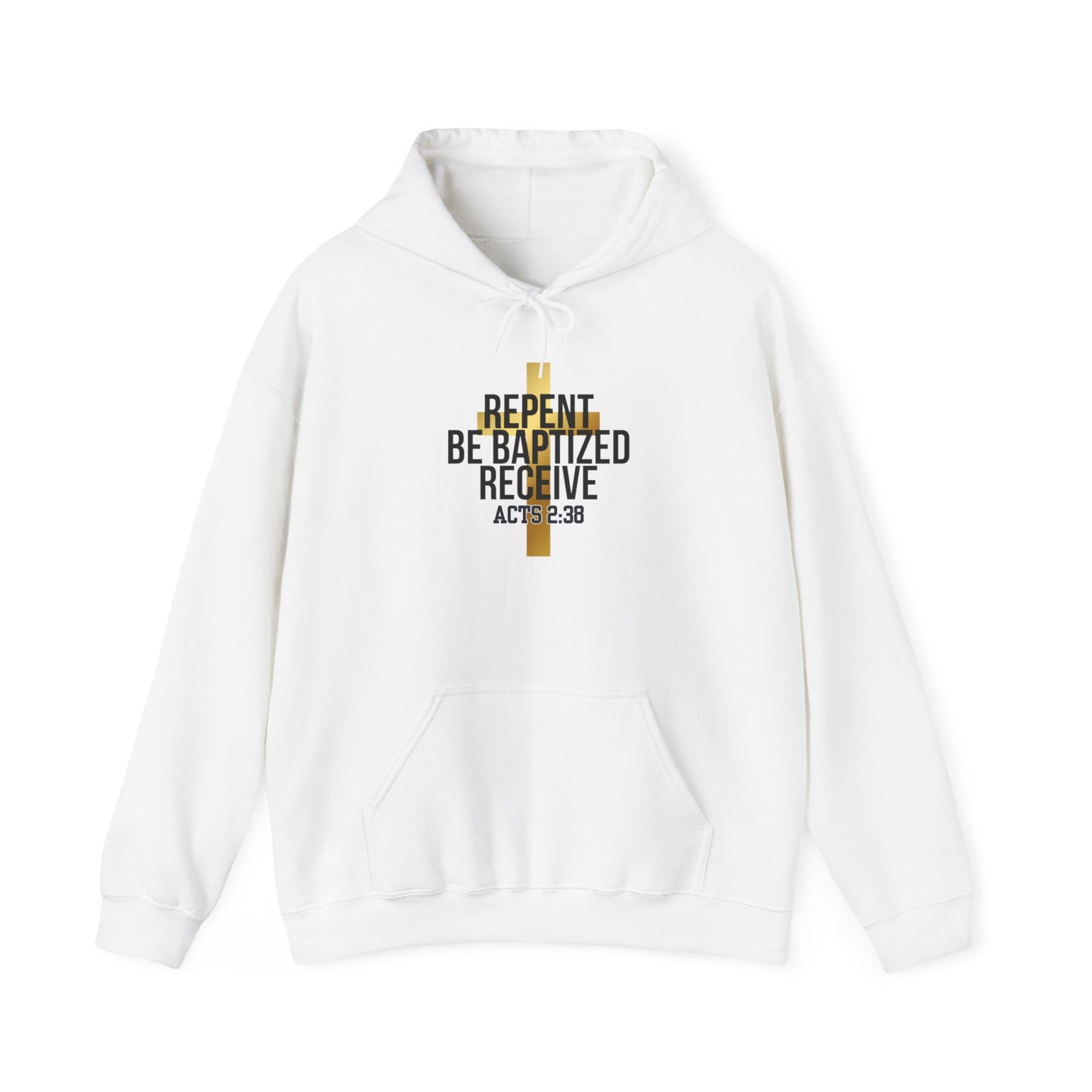 Faith-Inspired Unisex Heavy Blend™ Hooded Sweatshirt - 'Repent, Be Baptized, Receive' (Acts 2:38)