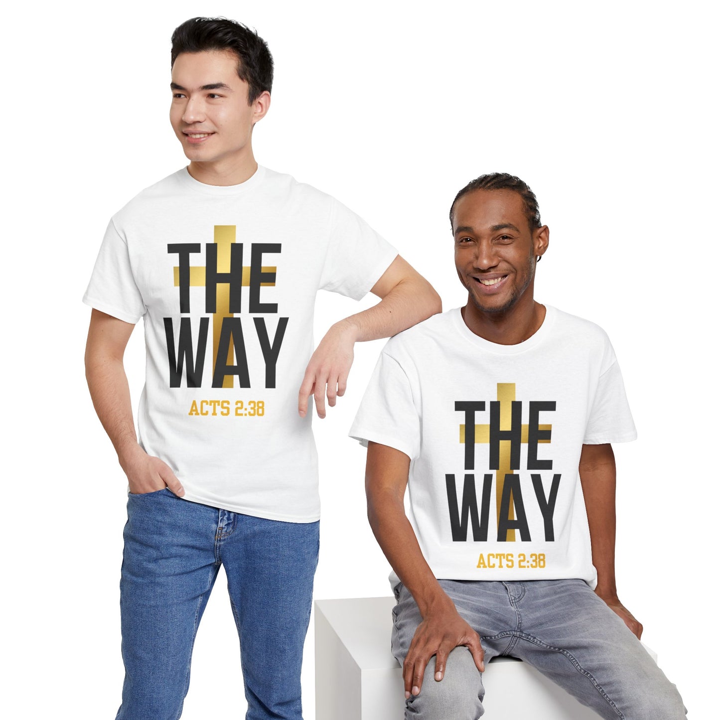 Inspirational Unisex Heavy Cotton Tee - "THE WAY | ACTS 2:38"