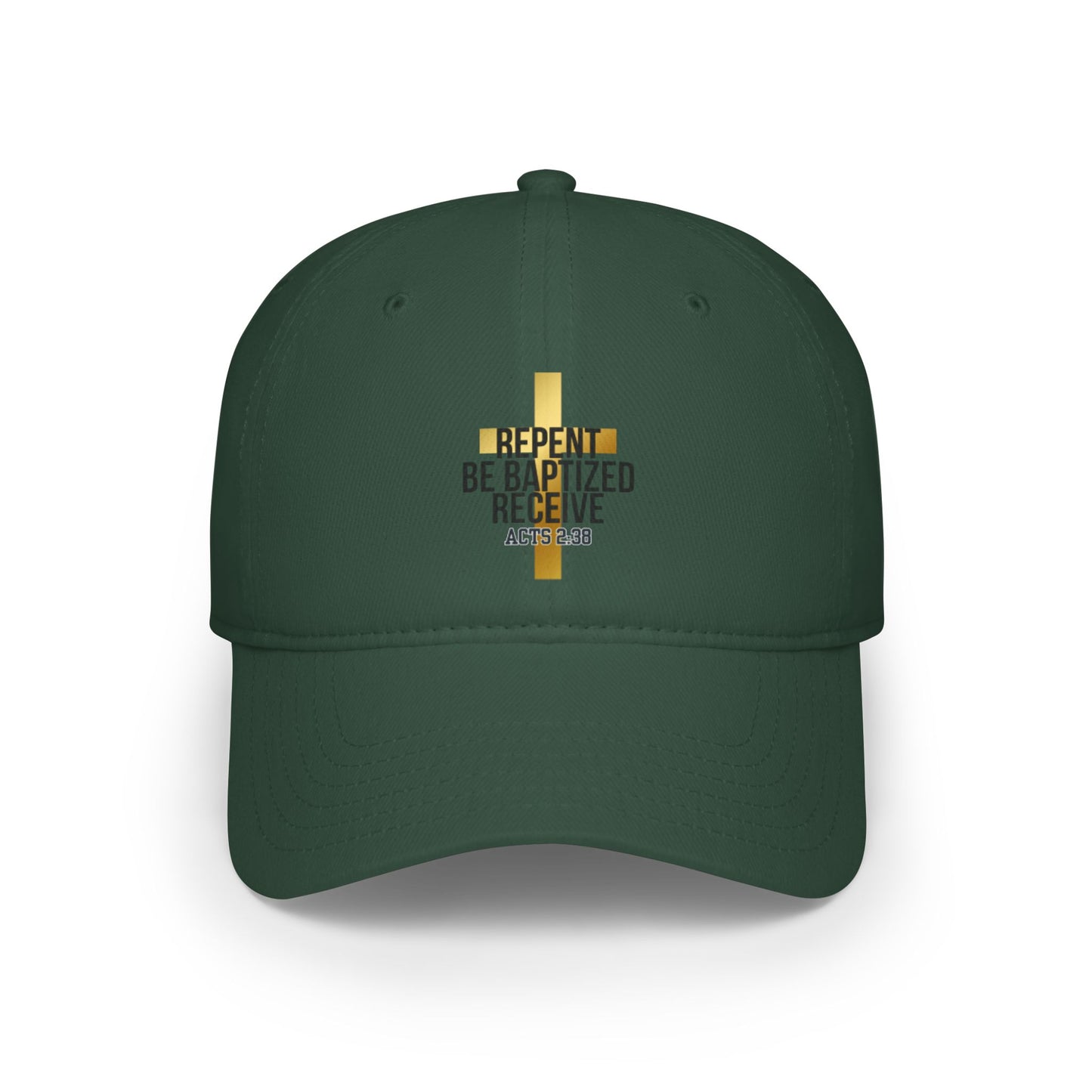 Faith-Based Low Profile Baseball Cap - "Repent Be Baptized Receive" - Acts 2:38