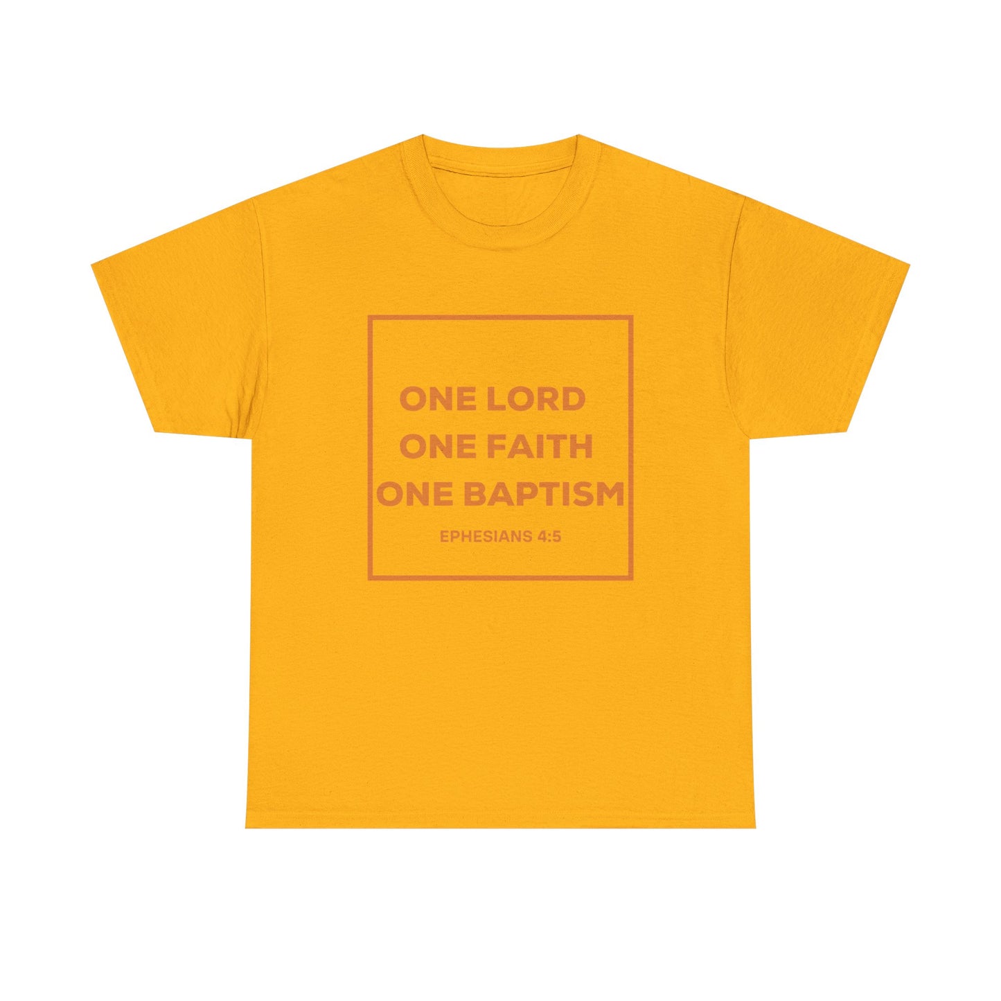 Unisex Heavy Cotton Tee - Faith Inspired Tee with 'One Lord One Faith One Baptism' Design