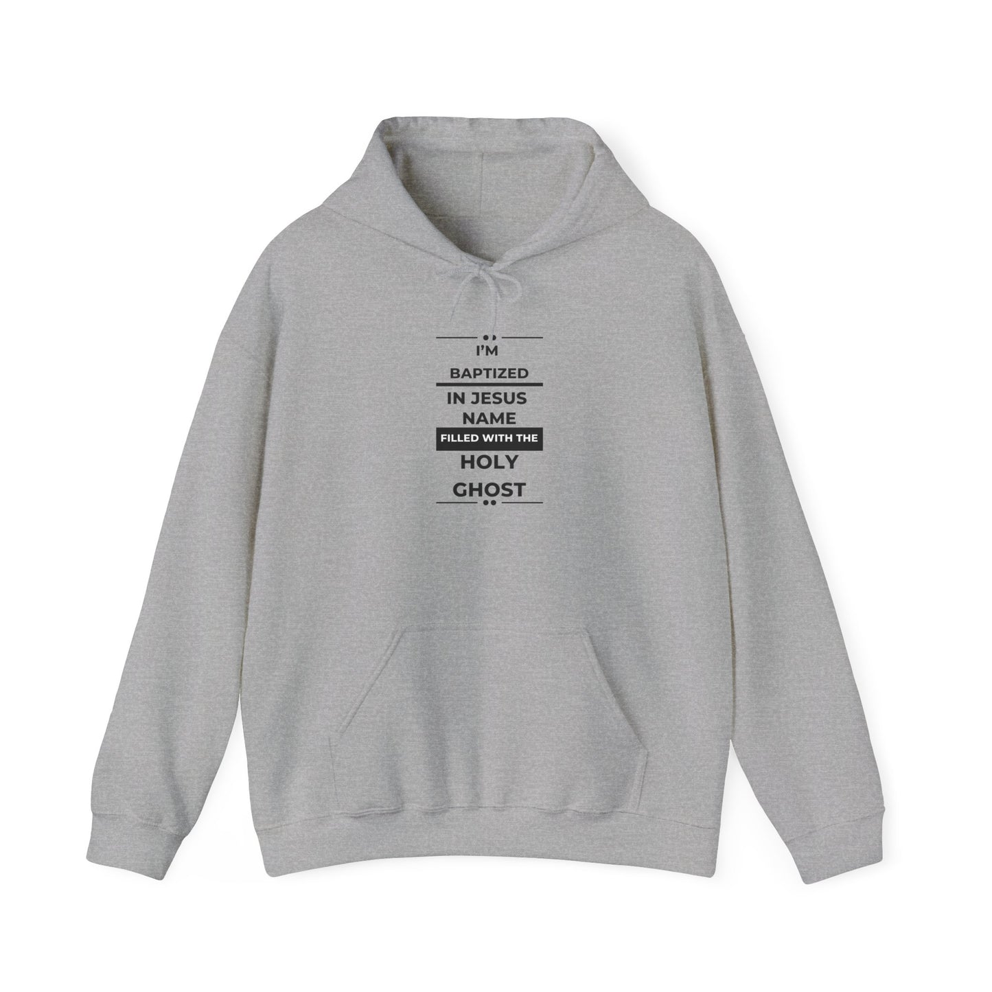 Faith-Inspired Unisex Hoodie – "Baptized in Jesus Name" Design